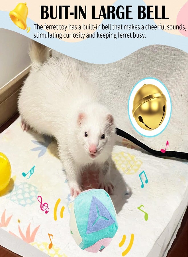 OOXYG Ferret Toy with Bell, Washable Puzzle Feed Game Ferret Foraging Ball Toy for Boredom, Snuffle Ball Treat Dispenser Exercise Ferret Enrichment Toys for Cage, Toys for Ferrets, Hedgehog, Rat - Image 2